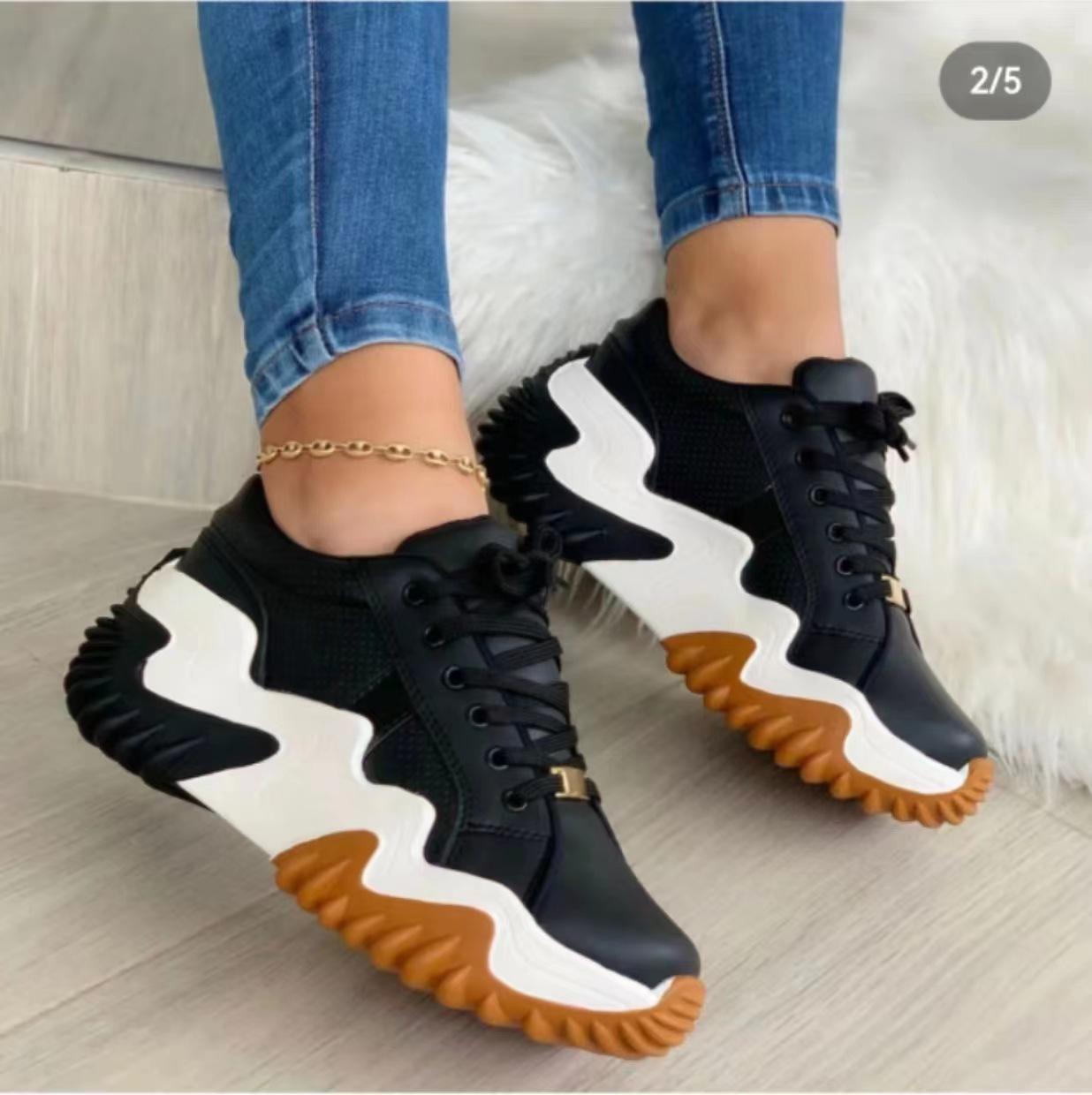Women s Daily Color Blocking Low Top Thick Bottom Sneakers Front Lace Up Casual Single Shoes 35 чорний
Women s Daily Color Blocking Low Top Thick Bottom Sneakers Front Lace Up Casual Single Shoes 35 чорний