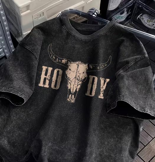 Spring and Summer Tshirts with American Retro Cow Head Washed and Distressed Short Sleeves Casual Daily Wear and Streetwear S
Spring and Summer Tshirts with American Retro Cow Head Washed and Distressed Short Sleeves Casual Daily Wear and Streetwear S