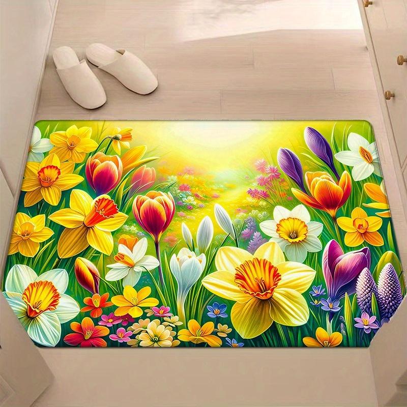 Yellow cartoon floral pattern Flannel-printed floor mats has a non-slip function is suitable entrances bathroom welcome carpets 40x60cm
Yellow cartoon floral pattern Flannel-printed floor mats has a non-slip function is suitable entrances bathroom welcome carpets 40x60cm