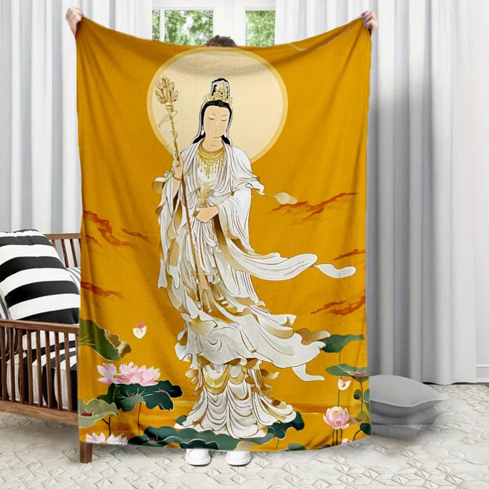 beautiful lotus of Guanyin Bodhisattva Flannel printed blanket suitable for all seasons for living room office sofa and travel 75x90cm
beautiful lotus of Guanyin Bodhisattva Flannel printed blanket suitable for all seasons for living room office sofa and travel 75x90cm