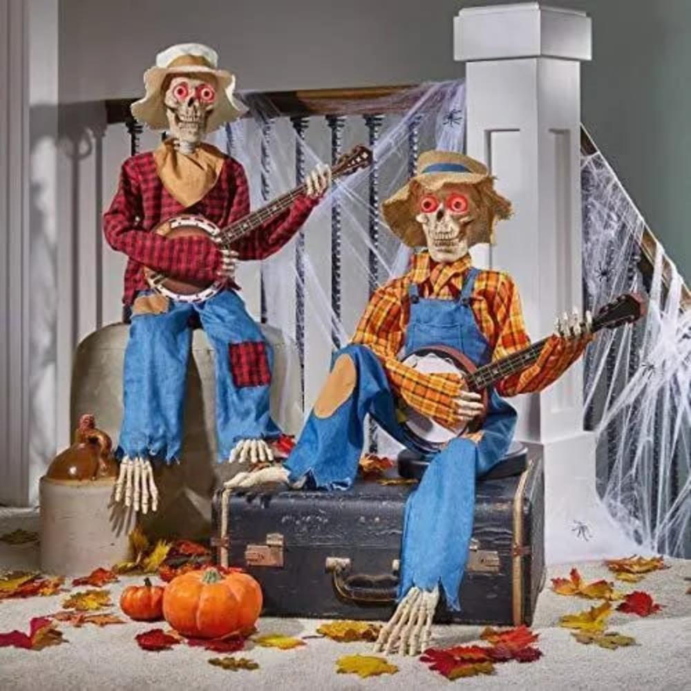 Plastic Halloween Animated Banjo Skeletons Halloween Rock Singer Skull Halloween Decoration
Plastic Halloween Animated Banjo Skeletons Halloween Rock Singer Skull Halloween Decoration