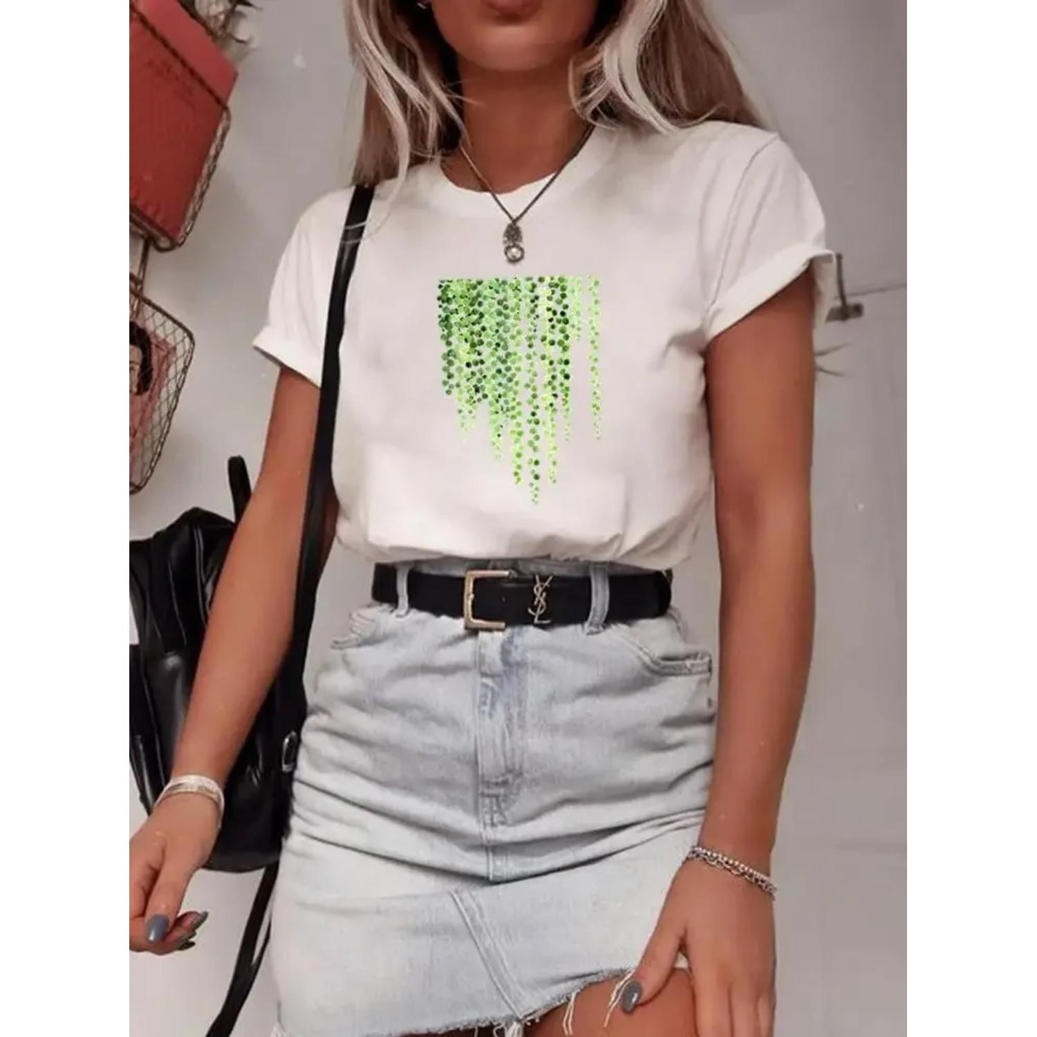 T-shirts Fashion Summer Short Sleeve T Top Print Plant Watercolor Sweet Women Cartoon Shirt Female Clothing Graphic Tee XXXXXL
T-shirts Fashion Summer Short Sleeve T Top Print Plant Watercolor Sweet Women Cartoon Shirt Female Clothing Graphic Tee XXXXXL