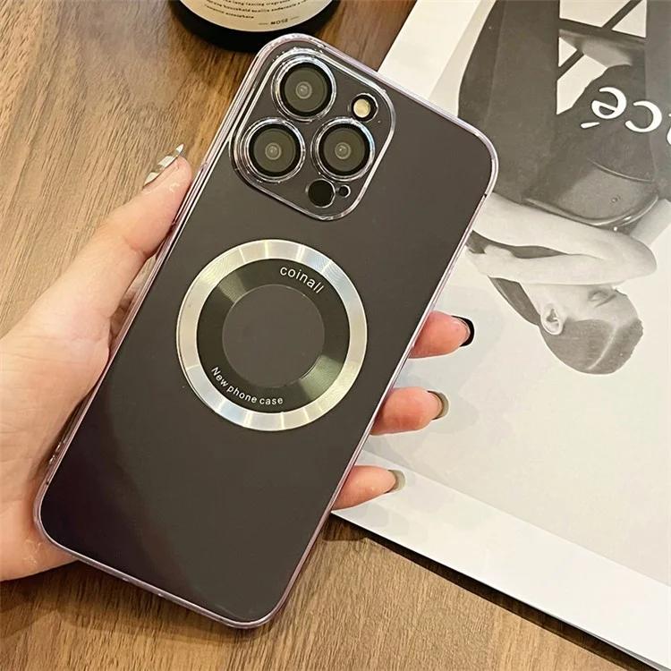 For iPhone 15 Pro Max Magnetic Phone Case PC+TPU Logo View Clear Back Cover with Lens Film - Silver
For iPhone 15 Pro Max Magnetic Phone Case PC+TPU Logo View Clear Back Cover with Lens Film - Silver