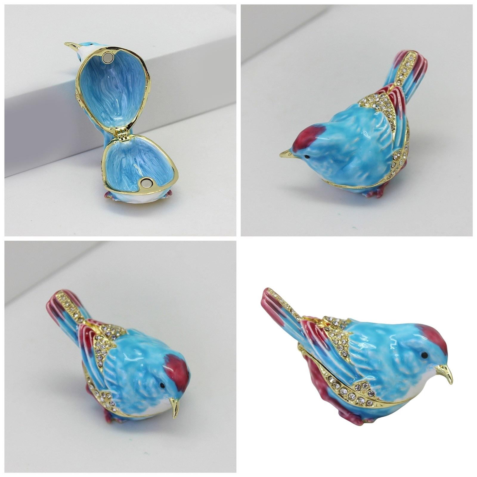 Enamel Painted Sparrow Hinged Jewelry Box Elegant Display Case for Rings and Earrings Accessories Storage Container небо синє кольору
Enamel Painted Sparrow Hinged Jewelry Box Elegant Display Case for Rings and Earrings Accessories Storage Container небо синє кольору