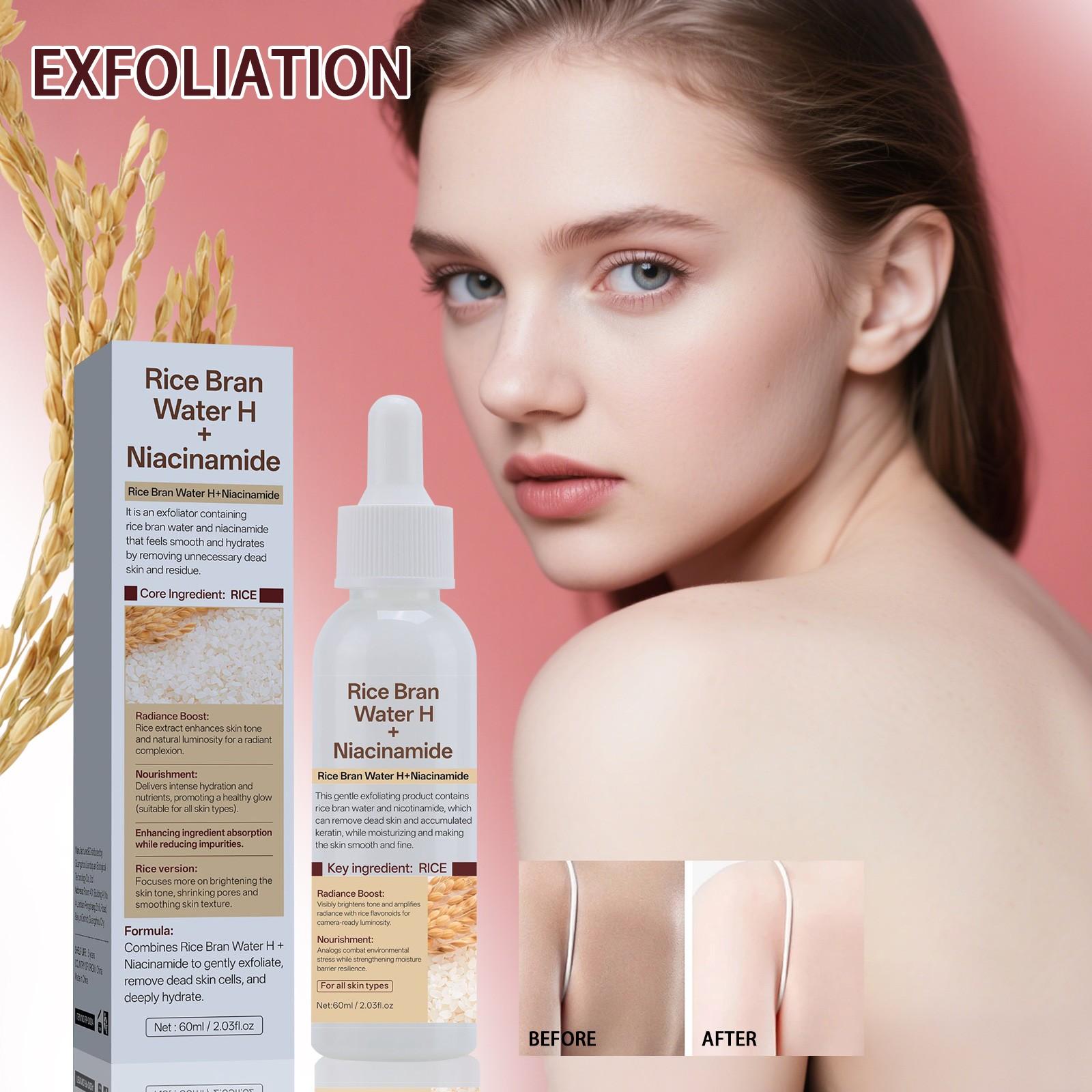 Рисовая ампула отшелушивающая сыворотка отшелушивающая рисовая вода отрубей нежно питает, подходит для всех типов кожи, 60 мл One Size
Рисовая ампула отшелушивающая сыворотка отшелушивающая рисовая вода отрубей нежно питает, подходит для всех типов кожи, 60 мл One Size