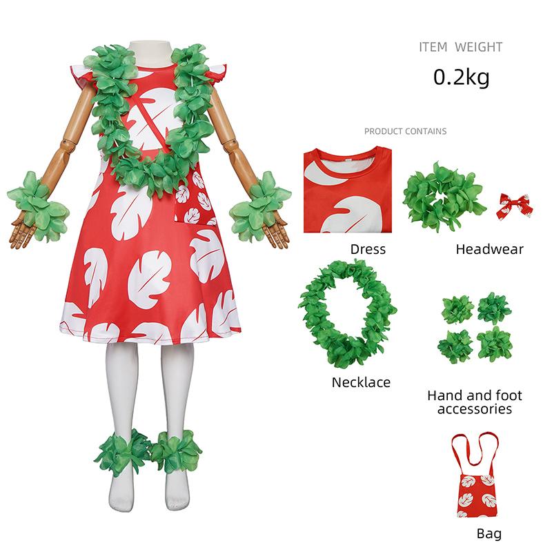 Kids Lilo & Stitch Lilo Cosplay Costume, Red Hawaiian Dress with Green Leaf Accessories for Halloween & Parties XS красный
Kids Lilo & Stitch Lilo Cosplay Costume, Red Hawaiian Dress with Green Leaf Accessories for Halloween & Parties XS красный