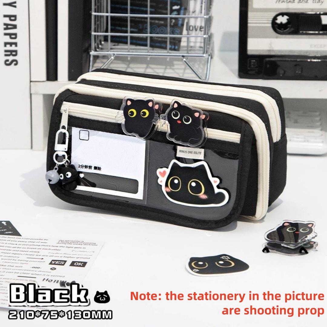 Black Cat Pencil Case Large Capacity Multi-layer Pen Bag with DIY Stickers for Students Girls Boys School Stationery Organizer
Black Cat Pencil Case Large Capacity Multi-layer Pen Bag with DIY Stickers for Students Girls Boys School Stationery Organizer