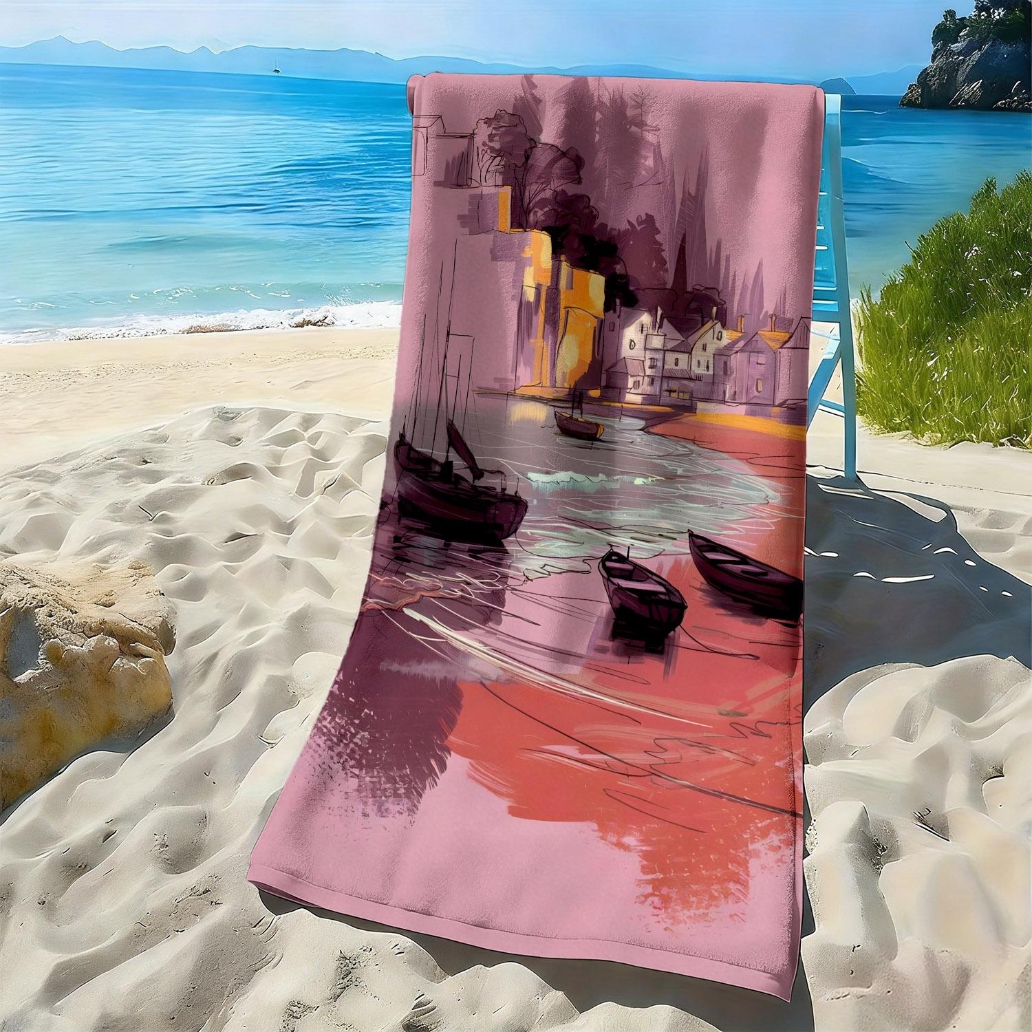 Retro seaside town pattern polyester microfiber beach towel is highly absorbent, suitable for swimming and beach outings W40*H60(CM)
Retro seaside town pattern polyester microfiber beach towel is highly absorbent, suitable for swimming and beach outings W40*H60(CM)