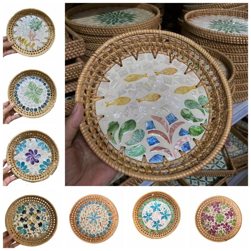 Exquisite Hand-woven Storage Tray Handmade Storage Basket Desktop Desktop Snack Dish Party Style 2
Exquisite Hand-woven Storage Tray Handmade Storage Basket Desktop Desktop Snack Dish Party Style 2