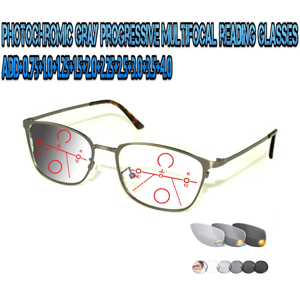 Photochromic Gray Progressive Multifocal Reading Glasses Ultralight Squared Large Size Metal Frame Fashion +0.75 To +4.0 +175
Photochromic Gray Progressive Multifocal Reading Glasses Ultralight Squared Large Size Metal Frame Fashion +0.75 To +4.0 +175