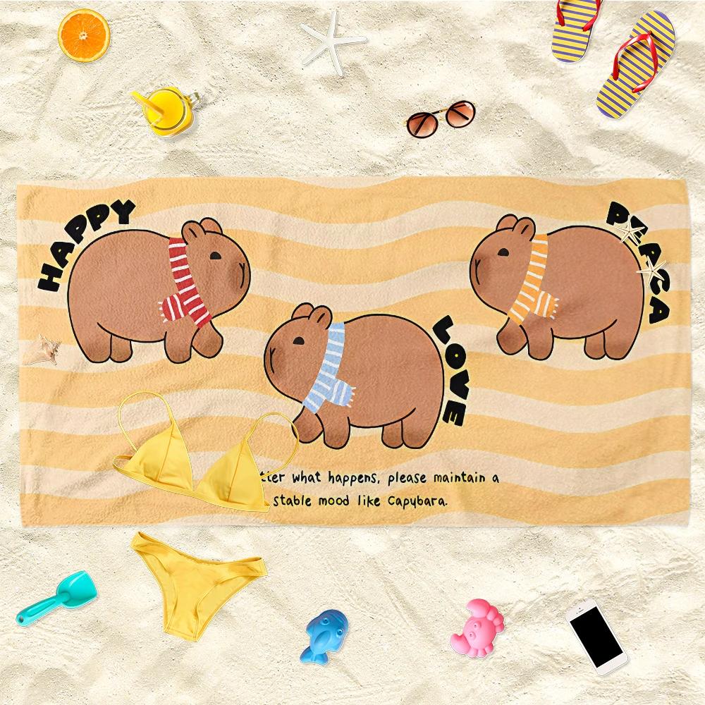 Adorable Capybara Beach Towel: Keep Happy, I m Ok for Summer Fun! Suitable for towels, bath towels, beach towels W40*H60(CM)
Adorable Capybara Beach Towel: Keep Happy, I m Ok for Summer Fun! Suitable for towels, bath towels, beach towels W40*H60(CM)