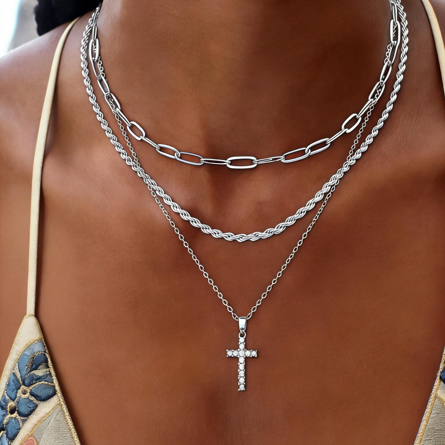 Trendy Geometric Multi-layer Cross Pendant Clavicle Chain Necklace for Women
Trendy Geometric Multi-layer Cross Pendant Clavicle Chain Necklace for Women