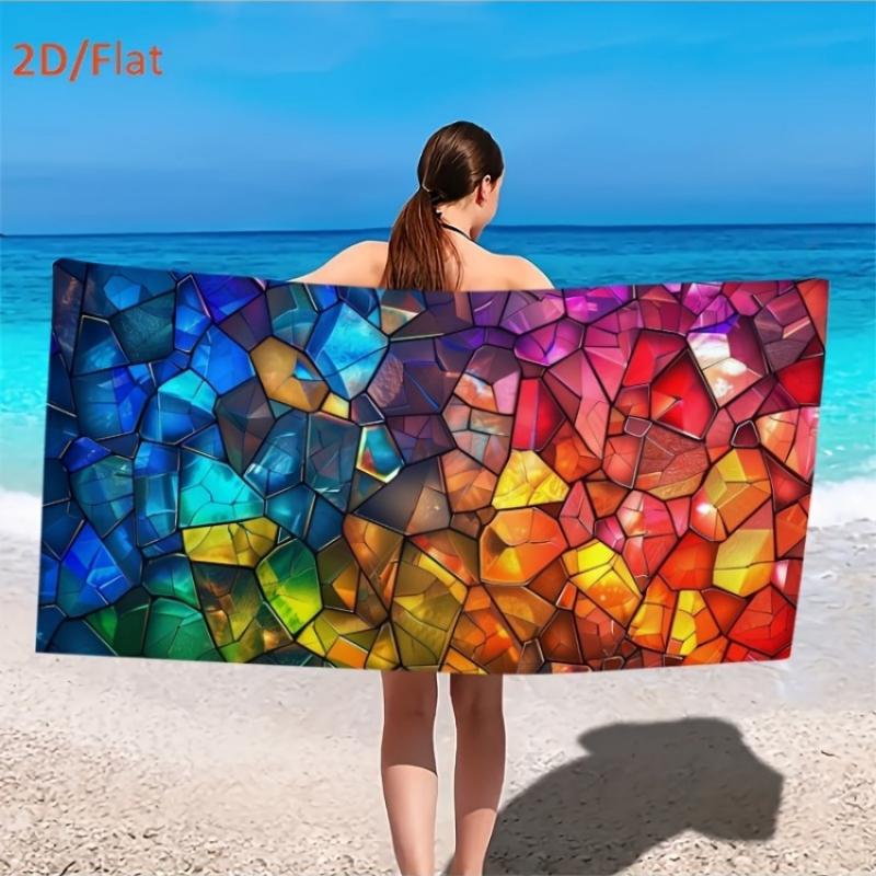 Stained Glass Mosaic Beach Towel, Colorful Geometric Pattern, Abstract Art Design, Soft Microfiber, Unique Summer Gift W40*H60(CM)
Stained Glass Mosaic Beach Towel, Colorful Geometric Pattern, Abstract Art Design, Soft Microfiber, Unique Summer Gift W40*H60(CM)