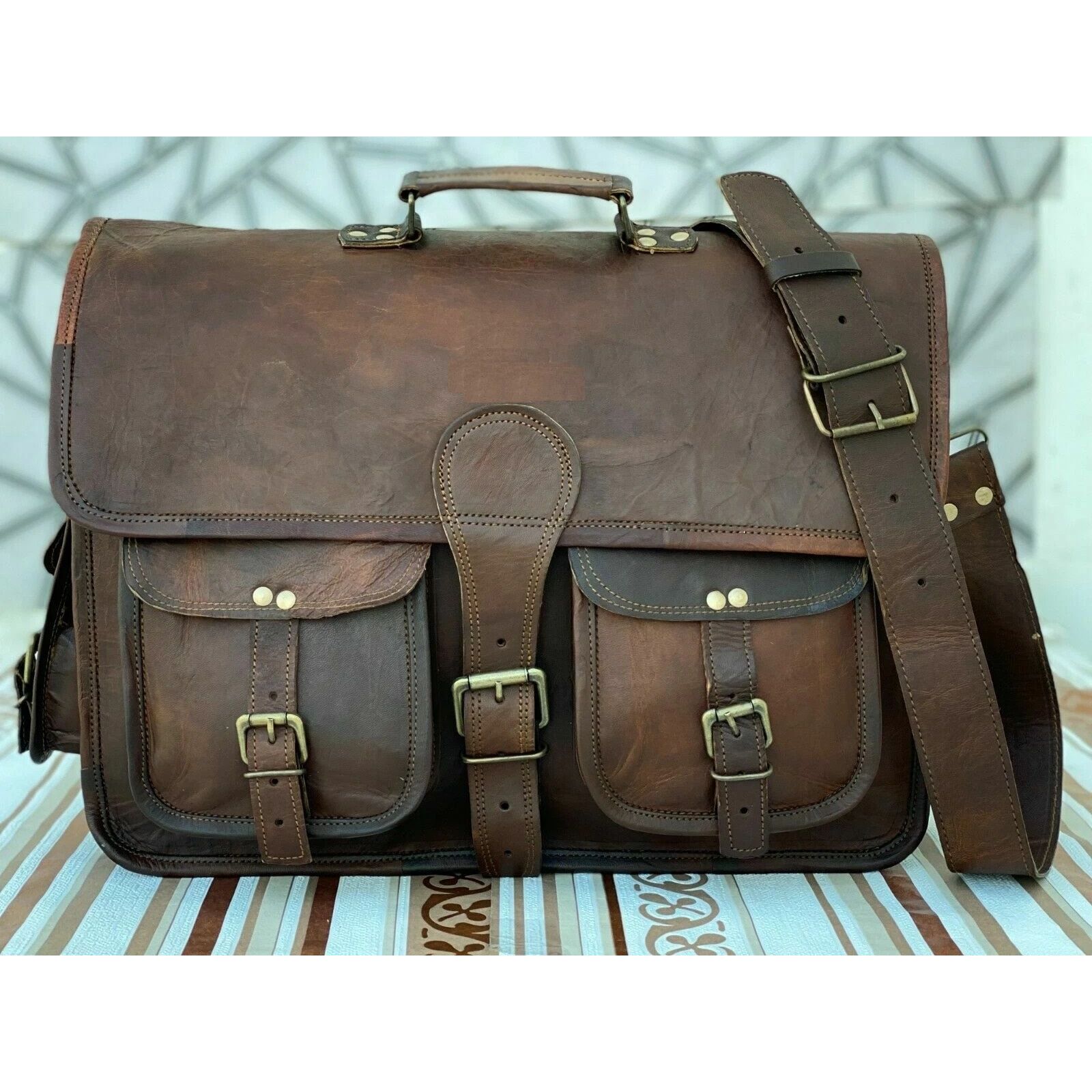 Handbag Shoulder Laptop Messenger Satchel Bag (Travel Case) Leather Men s 18 x 14 x 6 in коричневий
Handbag Shoulder Laptop Messenger Satchel Bag (Travel Case) Leather Men s 18 x 14 x 6 in коричневий
