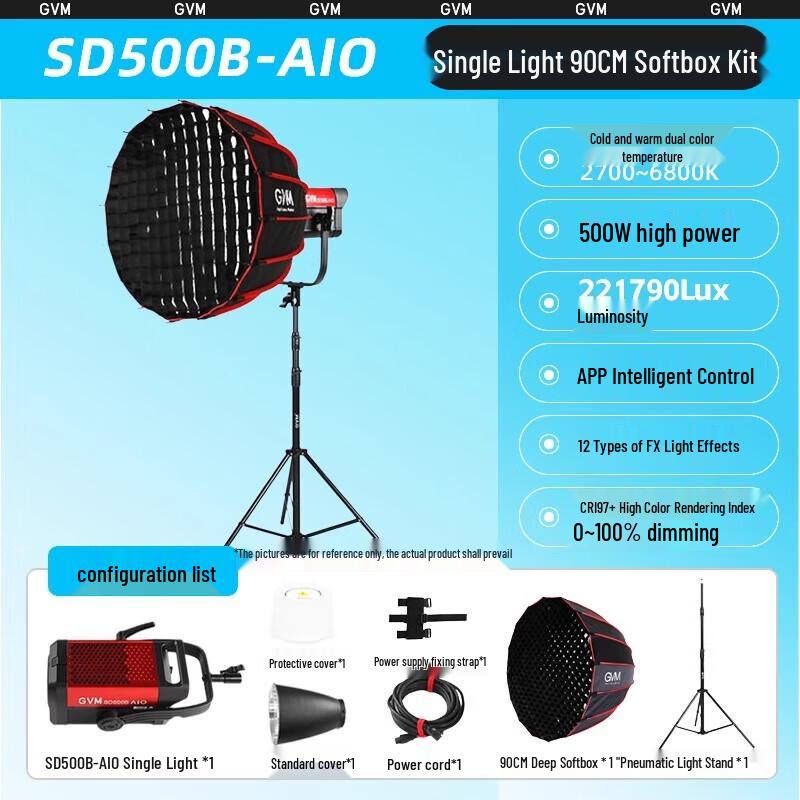 GVM SD500B-AIO Professional Bi-Color LED Video Fill Light Kit
GVM SD500B-AIO Professional Bi-Color LED Video Fill Light Kit