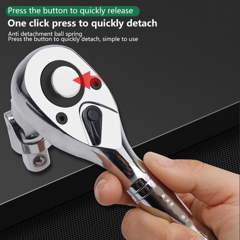 Compact Dual-Size 72-Tooth Ratchet Wrench With Short Handle - Fast, Efficient Auto Repair Tool 1/4
Compact Dual-Size 72-Tooth Ratchet Wrench With Short Handle - Fast, Efficient Auto Repair Tool 1/4