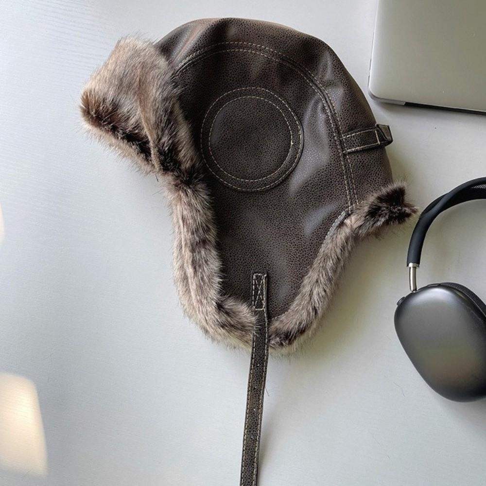 Faux Fur Lined Winter Trapper Hat Leather Snow Cap With Ear Flap Women Men Ski Ushanka кавовий
Faux Fur Lined Winter Trapper Hat Leather Snow Cap With Ear Flap Women Men Ski Ushanka кавовий