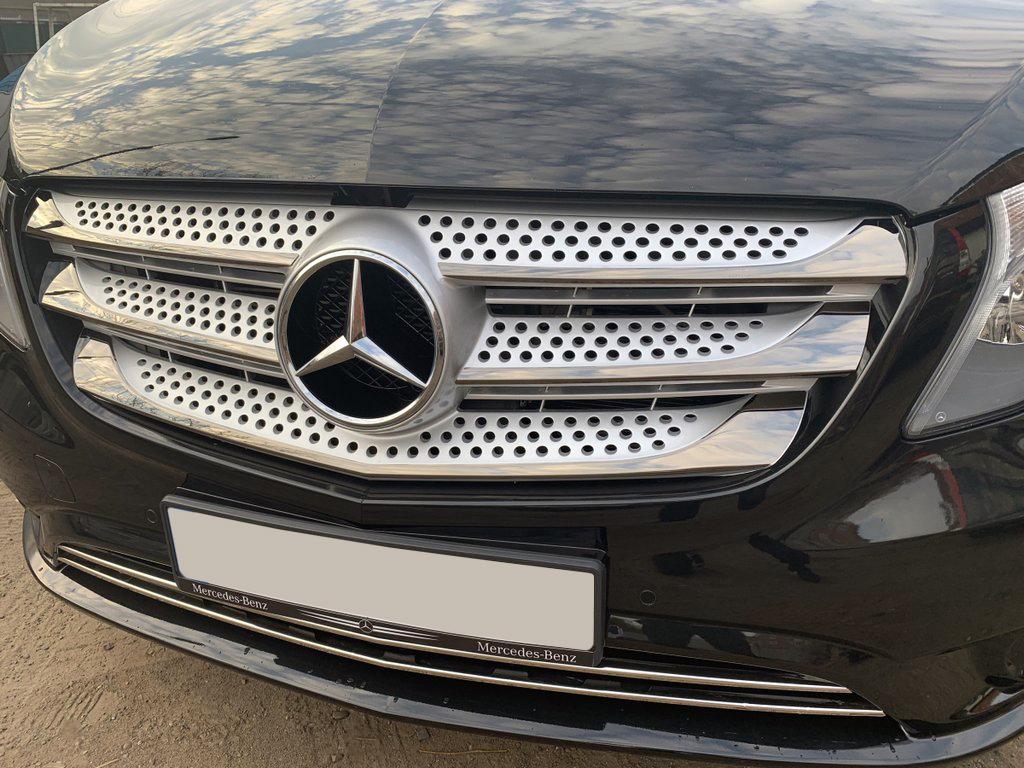 Накладки на решетку 2014-2020 (5 шт, BlackChrome) для Mercedes Vito/V-class W447 2014- гг
Накладки на решетку 2014-2020 (5 шт, BlackChrome) для Mercedes Vito/V-class W447 2014- гг