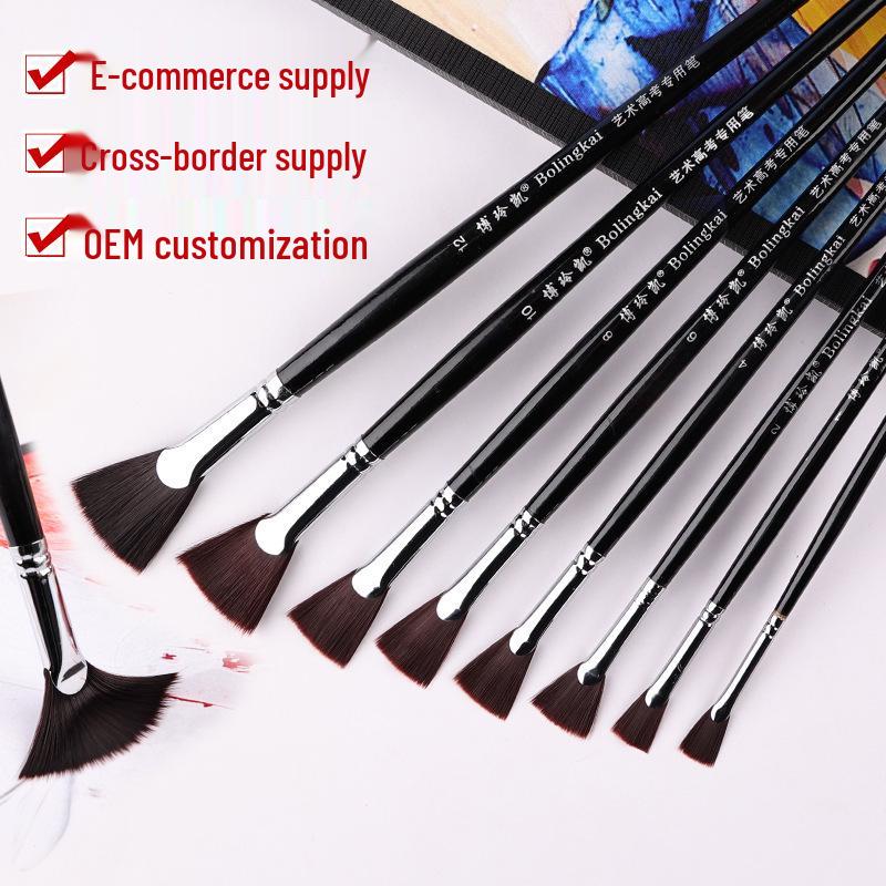 Fan-Shaped Nylon Bristle Paintbrush Set for Students - Ideal for Oil, Acrylic, and Watercolor Painting #0 чёрный
Fan-Shaped Nylon Bristle Paintbrush Set for Students - Ideal for Oil, Acrylic, and Watercolor Painting #0 чёрный