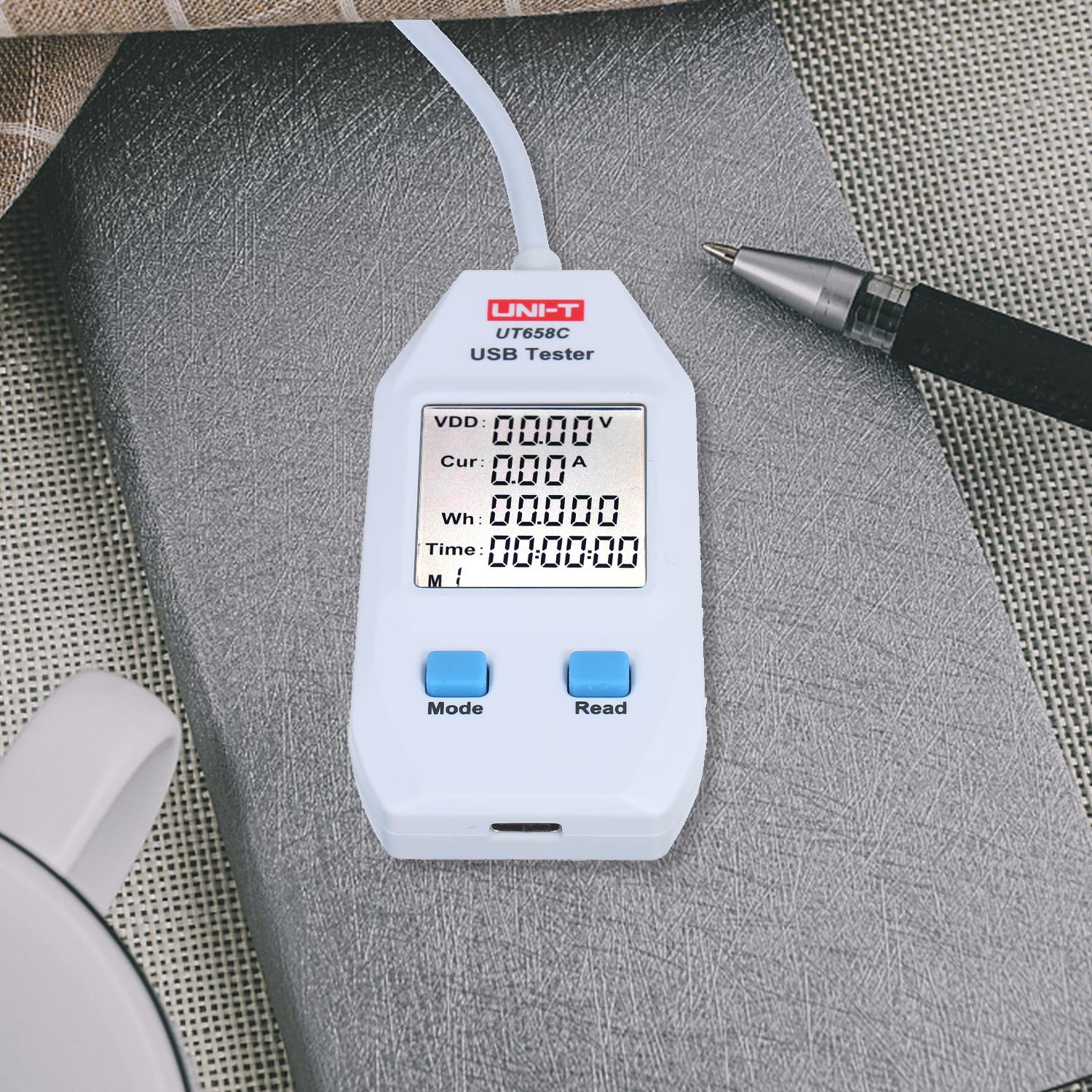 USB Power Meter LCD USB Tester Detector Voltmeter Ammeter Digital Power Capacity Tester (UT658C) Type C
USB Power Meter LCD USB Tester Detector Voltmeter Ammeter Digital Power Capacity Tester (UT658C) Type C