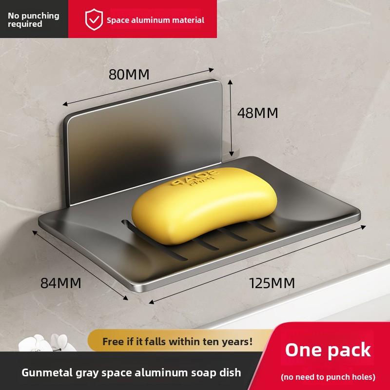 Wall-mounted Bathroom Soap Dish with Drainage No Drilling Required Gun gray 1PC
Wall-mounted Bathroom Soap Dish with Drainage No Drilling Required Gun gray 1PC