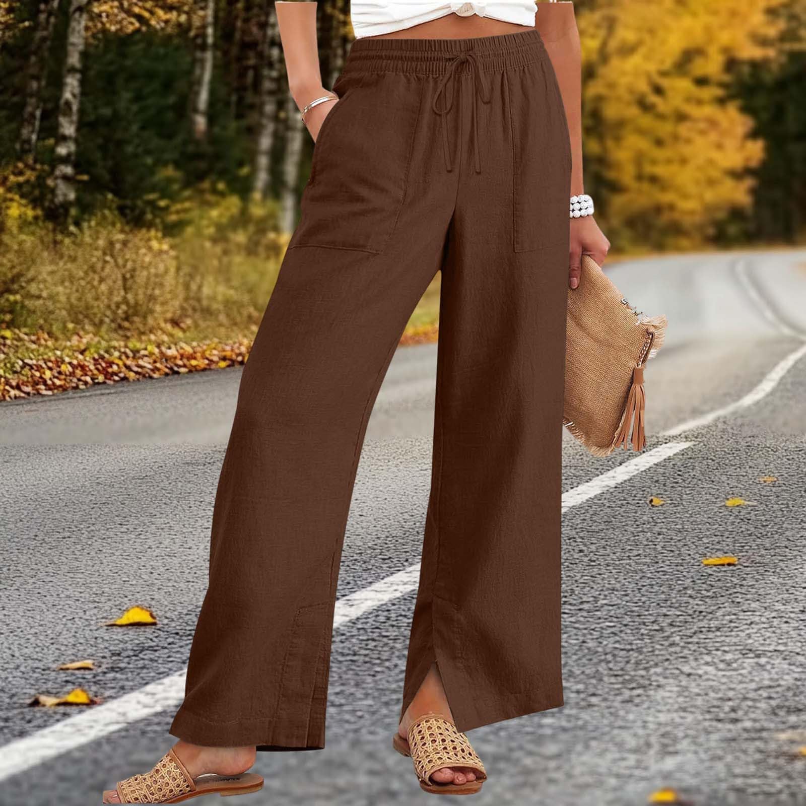 Women s Casual And Fashionable Color Loose Pants With Pocketes M кавовий
Women s Casual And Fashionable Color Loose Pants With Pocketes M кавовий