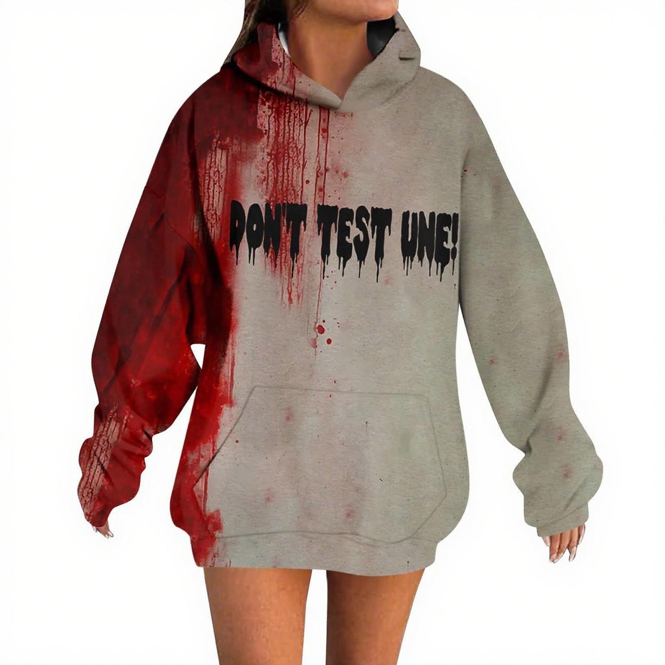 Funny Halloween Hoodies for Women Long Sleeve Letter Printed Scary Costume Novelty Fall Oversized Hooded Sweatshirt Trendy S
Funny Halloween Hoodies for Women Long Sleeve Letter Printed Scary Costume Novelty Fall Oversized Hooded Sweatshirt Trendy S