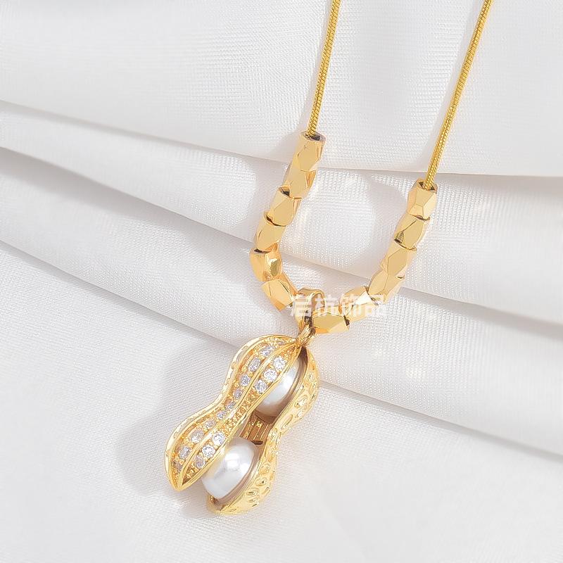 Lucky Peanut Necklace Women S Chinese Style Retro Trend Versatile Zircon Pearl Pendant Jewelry
Lucky Peanut Necklace Women S Chinese Style Retro Trend Versatile Zircon Pearl Pendant Jewelry