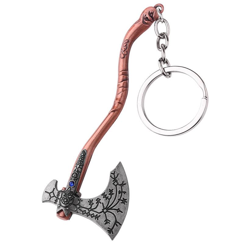 Punk Fashion Jewelry God Of War 4 Kratos Axe Keychains Exquisite Crystal Carved pattern Axe Pendant key holder Souvenir jewelry
Punk Fashion Jewelry God Of War 4 Kratos Axe Keychains Exquisite Crystal Carved pattern Axe Pendant key holder Souvenir jewelry