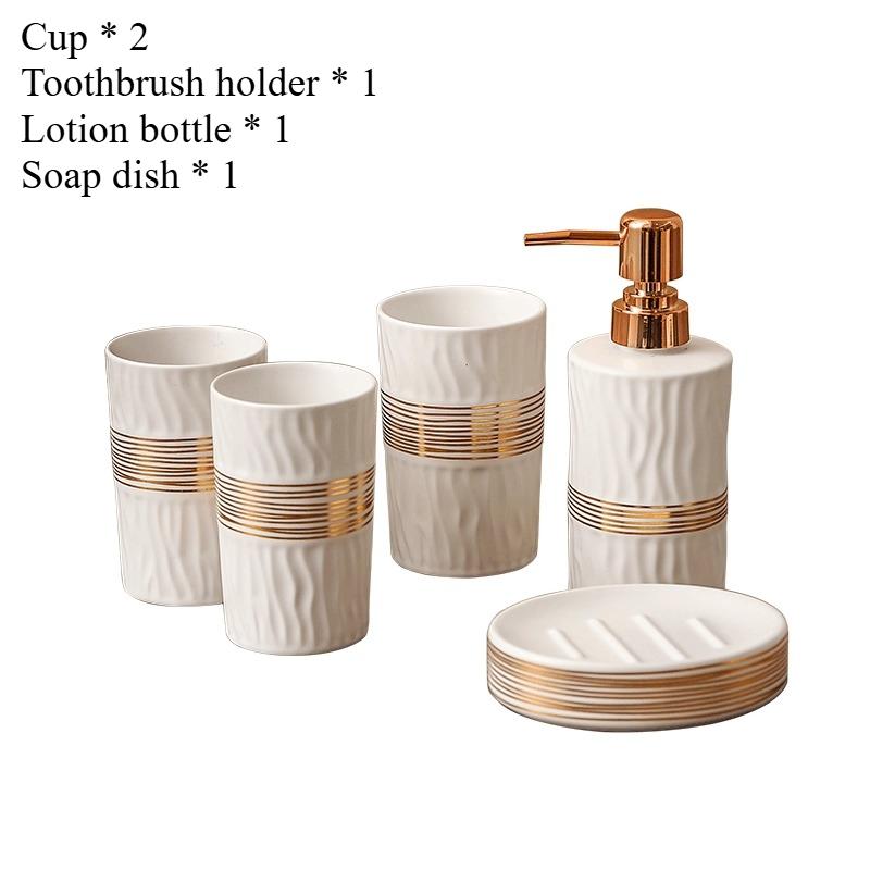 5Pcs Ceramic Bathroom Toiletries Toothbrush Holder Soap Dish Toothbrush Cup Lotion Bottle Bathroom Accessories Homestay Supplies
5Pcs Ceramic Bathroom Toiletries Toothbrush Holder Soap Dish Toothbrush Cup Lotion Bottle Bathroom Accessories Homestay Supplies