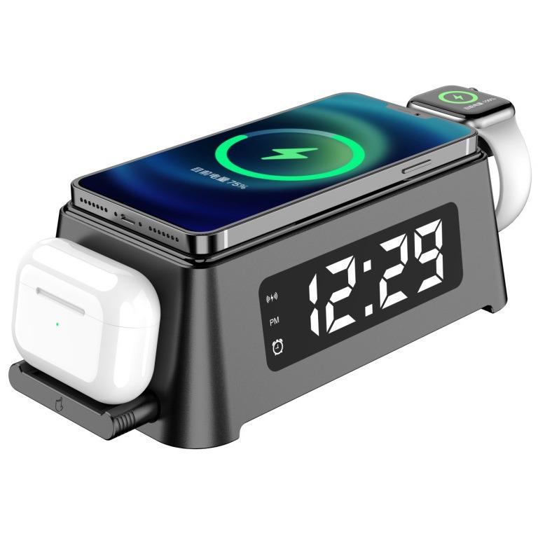 6-in-1 Multifunctional Wireless Charger: Alarm Clock, Thermometer, Earphone, Phone & Watch Dock. чорний
6-in-1 Multifunctional Wireless Charger: Alarm Clock, Thermometer, Earphone, Phone & Watch Dock. чорний