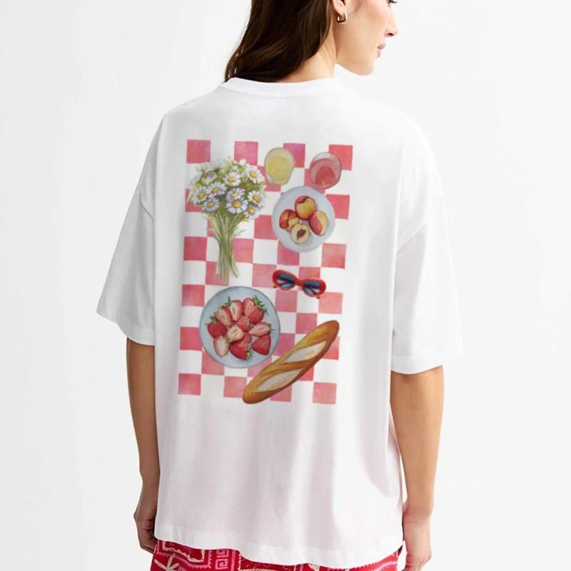 FeUnisex Summer Retro Picnic Back Print TShirt Y2k Aesthetic Foodie T Shirt Cute Fruit Baguette Graphic Tees Women Vacation Top 4XL
FeUnisex Summer Retro Picnic Back Print TShirt Y2k Aesthetic Foodie T Shirt Cute Fruit Baguette Graphic Tees Women Vacation Top 4XL