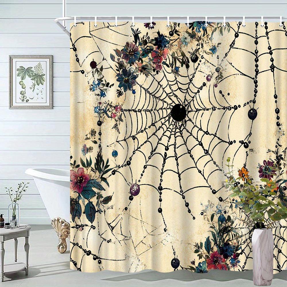 1pc Victorian Spider Web Bath Curtain - Gothic Floral Design with Black Beaded Web, Aged Parchment Background, 70. 86 x 70. 86 90x180cm
1pc Victorian Spider Web Bath Curtain - Gothic Floral Design with Black Beaded Web, Aged Parchment Background, 70. 86 x 70. 86 90x180cm