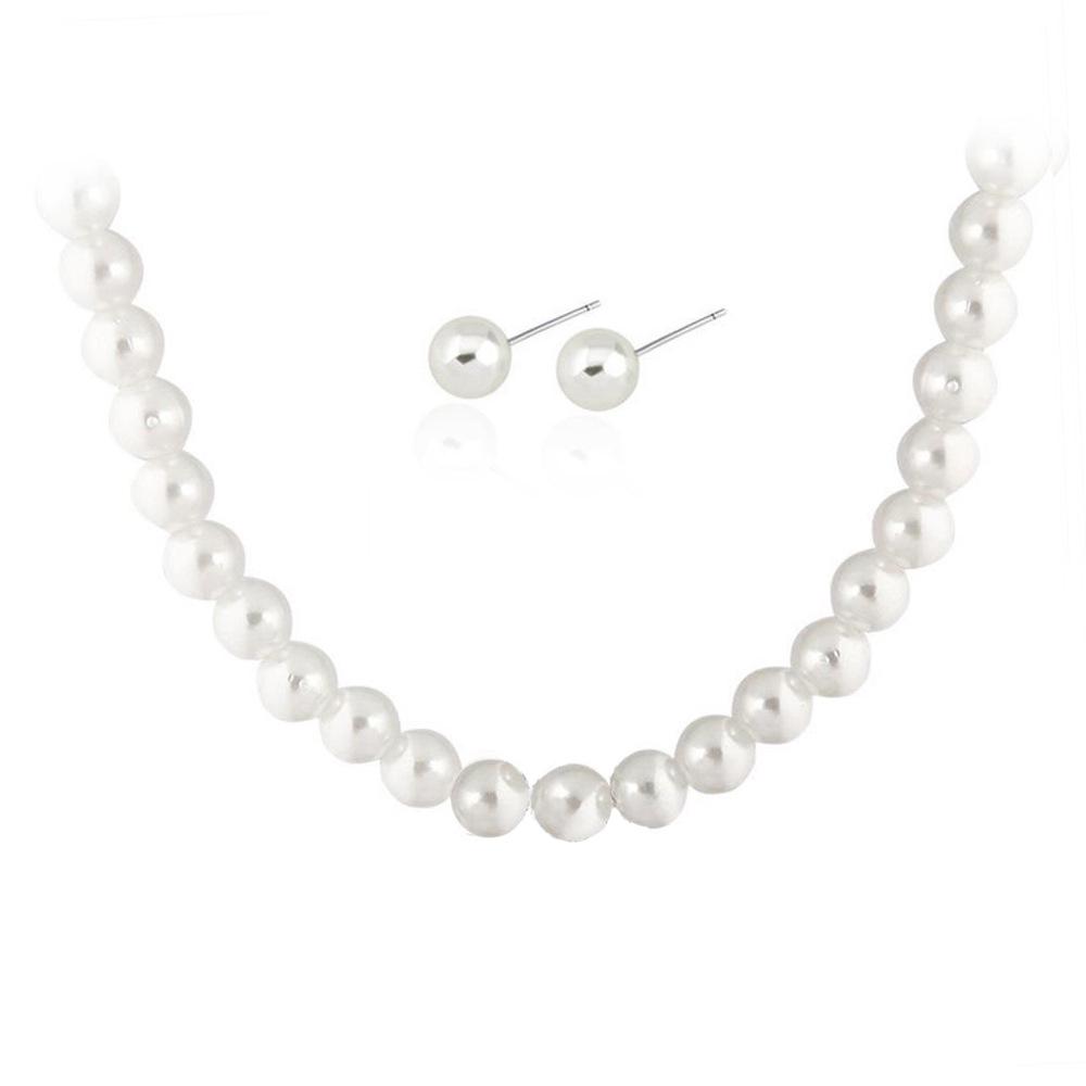 French Vintage Pearl Necklace & Earring Set: Chic Imitation Pearl Clavicle Chain for Women белый
French Vintage Pearl Necklace & Earring Set: Chic Imitation Pearl Clavicle Chain for Women белый