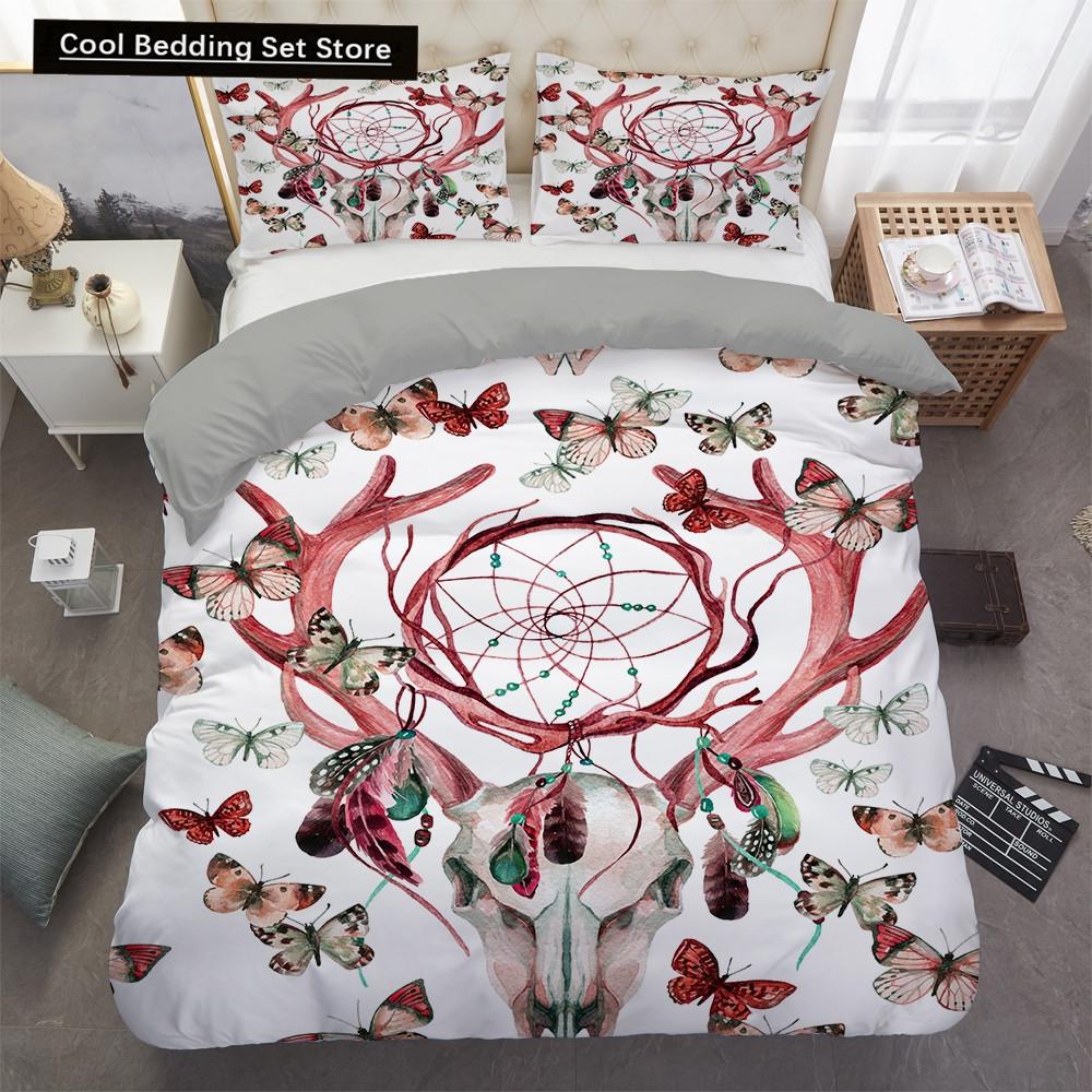 Dreamcatcher Elk King Queen Duvet Cover Bohemian Style Butterfly Bedding Set for Teens Girls Women Goat White 2/3pcs Quilt Cover EU single(135x200cm)
Dreamcatcher Elk King Queen Duvet Cover Bohemian Style Butterfly Bedding Set for Teens Girls Women Goat White 2/3pcs Quilt Cover EU single(135x200cm)