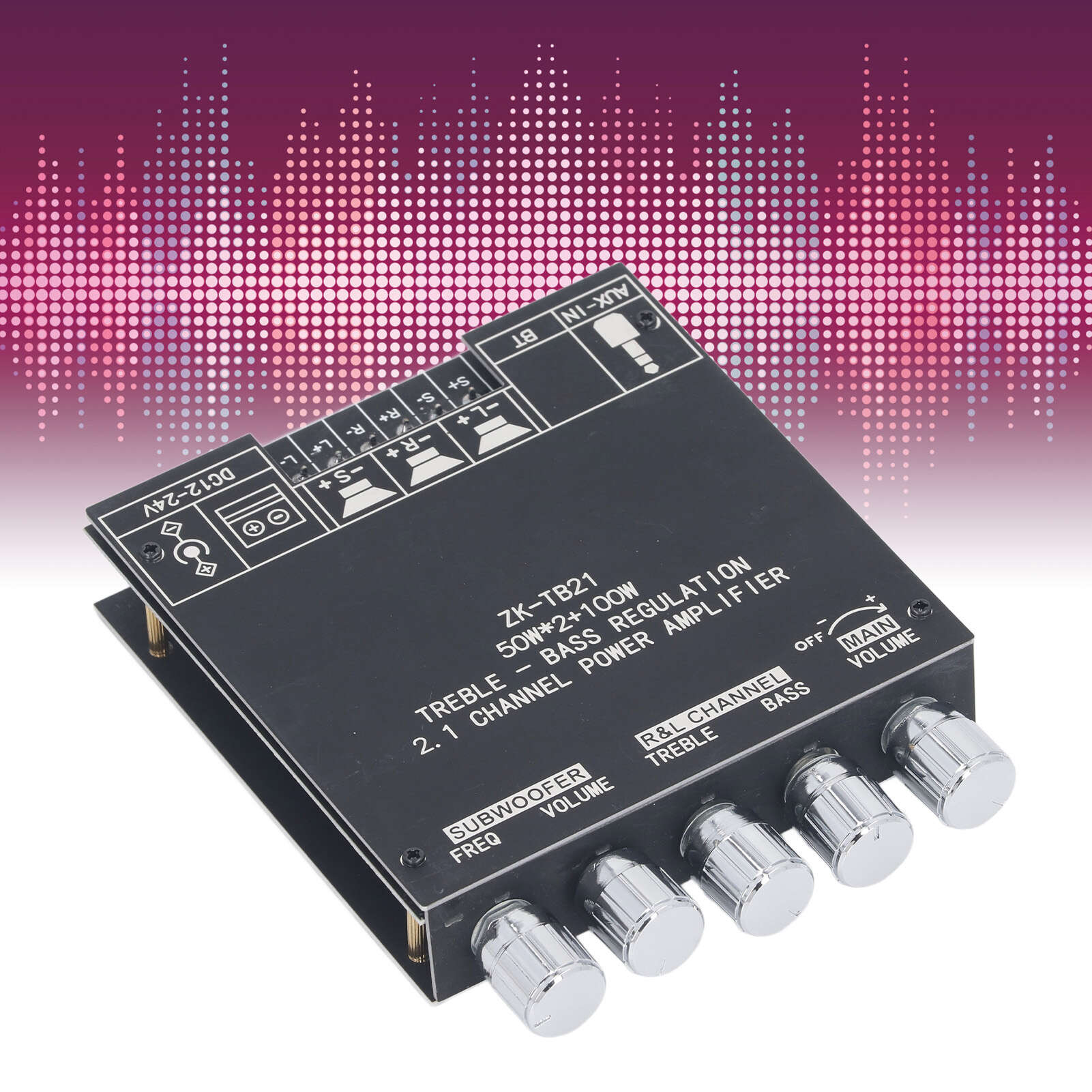 2.1 Channel BT Audio Power Amplifier Module DIY Wireless Speaker Digital Power Amplifier Board DC1224V
2.1 Channel BT Audio Power Amplifier Module DIY Wireless Speaker Digital Power Amplifier Board DC1224V