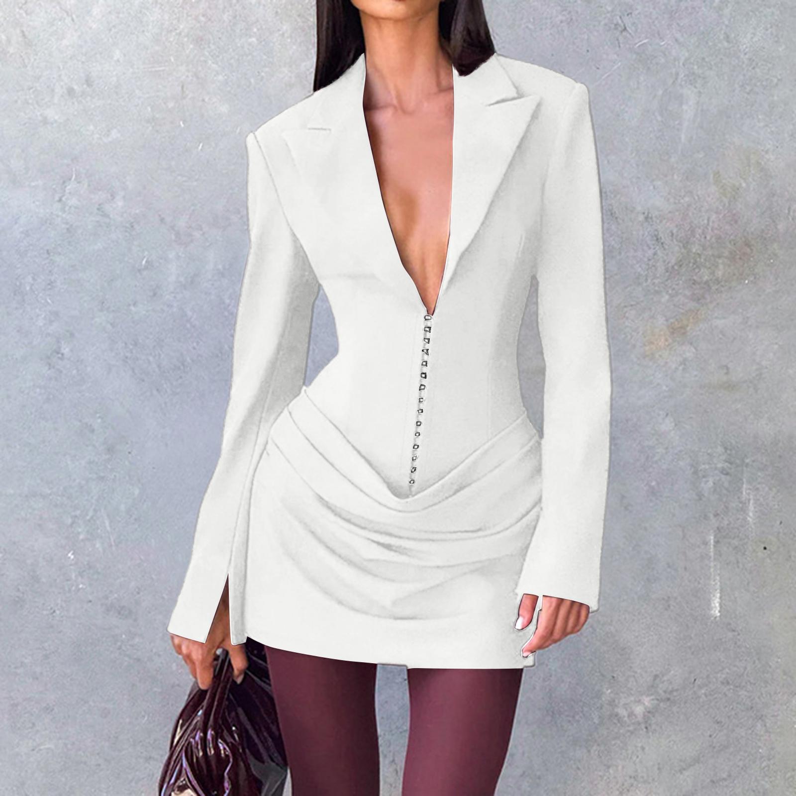 Women s Elegant Solid Color Deep V-neck Pleated Cinched Waist Dress XXL білий
Women s Elegant Solid Color Deep V-neck Pleated Cinched Waist Dress XXL білий