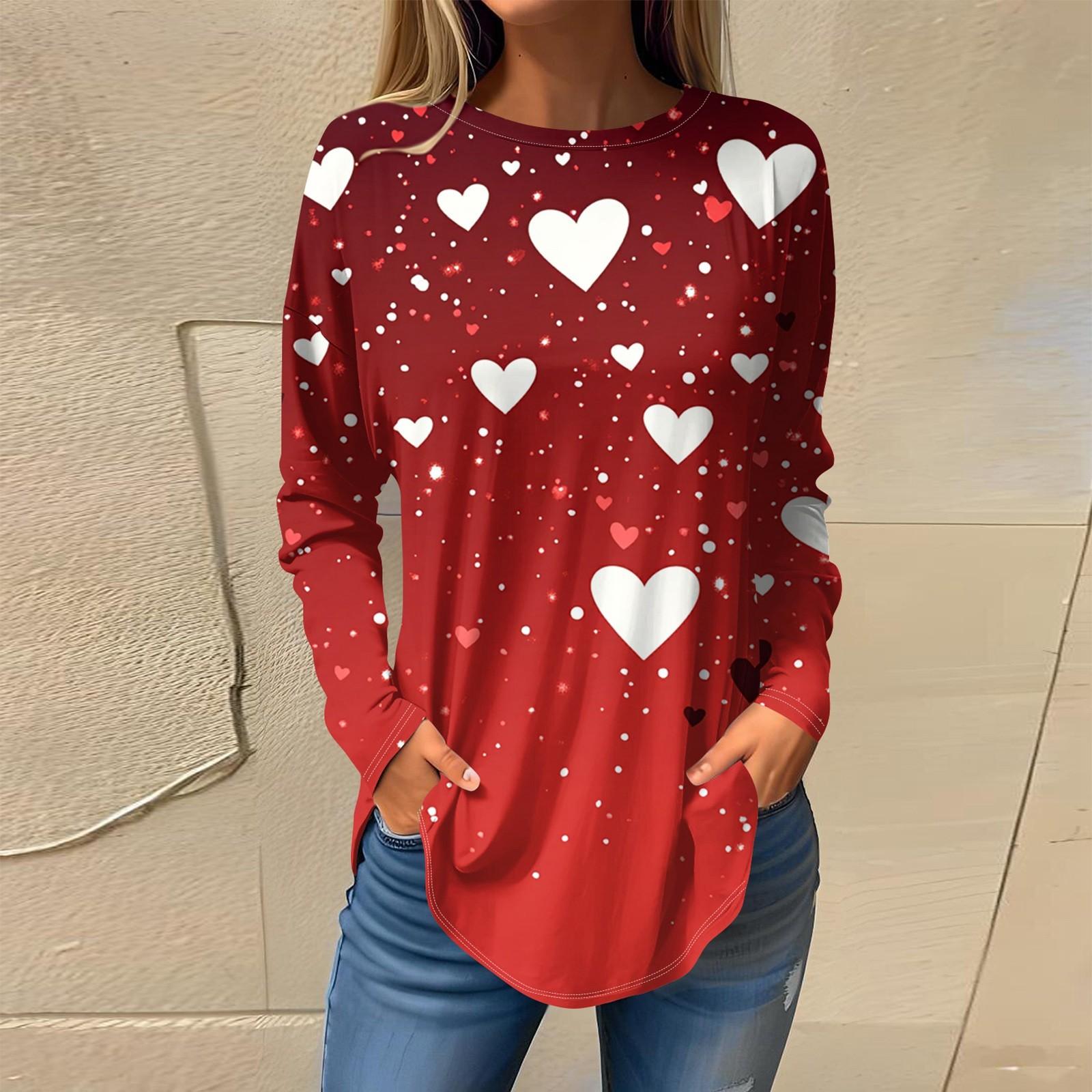 Жіночі футболки для осені Повсякденні сорочки з довгими рукавами Світшоти Вінтажний топ з графічним принтом Пуловер День Святого Валентина XXL
Жіночі футболки для осені Повсякденні сорочки з довгими рукавами Світшоти Вінтажний топ з графічним принтом Пуловер День Святого Валентина XXL