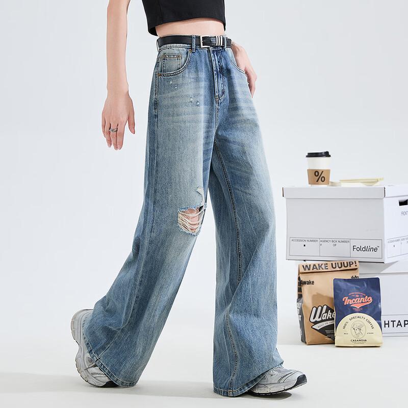TonLion Women s Loose Ripped Wide-Leg Denim Jeans 28
TonLion Women s Loose Ripped Wide-Leg Denim Jeans 28