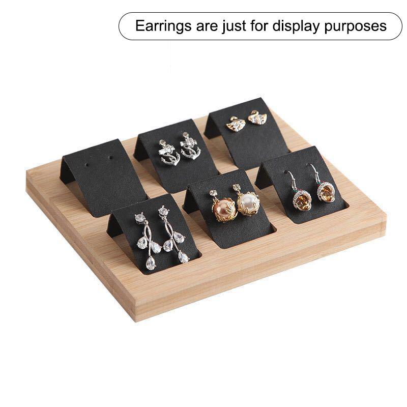 Bamboo Wood Earrings Display Stand Rack Diy Velvet Pu Leather Jewelry Storage Tray Ear Stud Holder For Window Counter Props Show
Bamboo Wood Earrings Display Stand Rack Diy Velvet Pu Leather Jewelry Storage Tray Ear Stud Holder For Window Counter Props Show