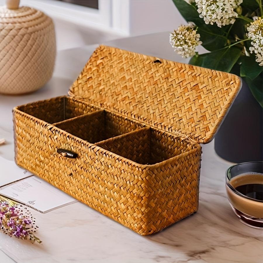 Handcrafted Woven Storage Basket, Rectangular Vintage Partitioned Storage Box, Multipurpose Decorative Organizer Container
Handcrafted Woven Storage Basket, Rectangular Vintage Partitioned Storage Box, Multipurpose Decorative Organizer Container