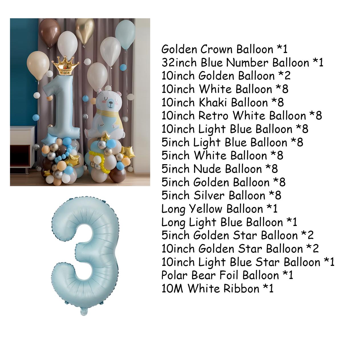 Набор воздушных шаров с полярным медведем, макароны, синие воздушные шары, украшения для первого дня рождения, детский праздничный декор Number 3
Набор воздушных шаров с полярным медведем, макароны, синие воздушные шары, украшения для первого дня рождения, детский праздничный декор Number 3