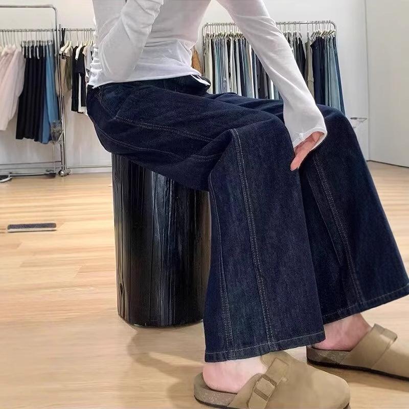 American Dark Blue High-Waisted Wide-Leg Jeans for Women - Petite Retro 2024 Autumn/Winter Collection 4XL 
American Dark Blue High-Waisted Wide-Leg Jeans for Women - Petite Retro 2024 Autumn/Winter Collection 4XL