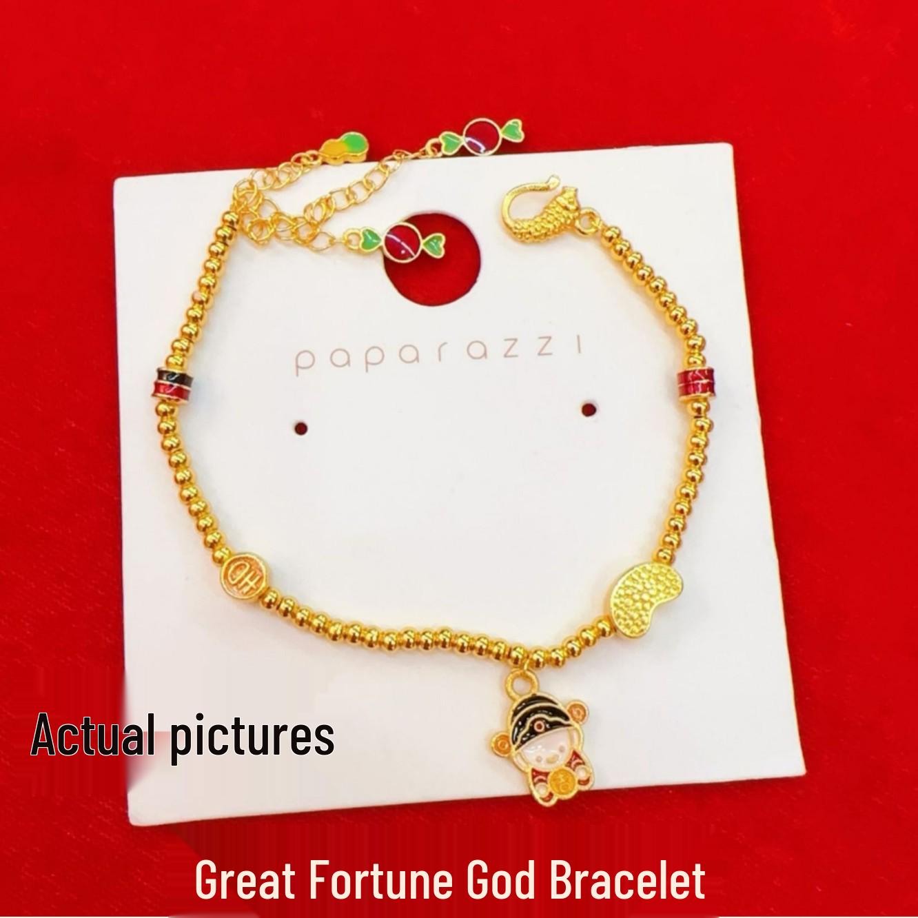 Golden Blue-Fired Little God of Wealth Bracelet: DIY Multi-Treasure Gold-Plated Enamel Beaded Wrap-Around Ornament.
Golden Blue-Fired Little God of Wealth Bracelet: DIY Multi-Treasure Gold-Plated Enamel Beaded Wrap-Around Ornament.