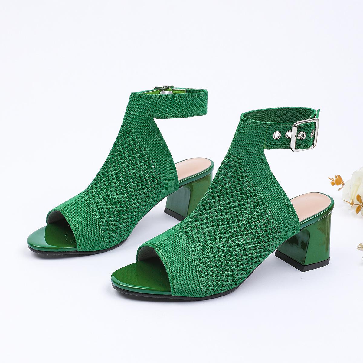 Knit Mesh Peep Toe Block Heel Sandals Breathable Ankle Strap Summer Boots Comfortable Female Shoes Fashion Casual Daily Wear 43 зелений
Knit Mesh Peep Toe Block Heel Sandals Breathable Ankle Strap Summer Boots Comfortable Female Shoes Fashion Casual Daily Wear 43 зелений