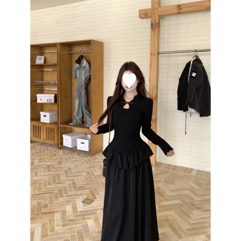 Elegant Black Long-Sleeve Chinese Qipao Dress, Cinched Waist, Perfect for Early Autumn Birthdays Small чёрный
Elegant Black Long-Sleeve Chinese Qipao Dress, Cinched Waist, Perfect for Early Autumn Birthdays Small чёрный