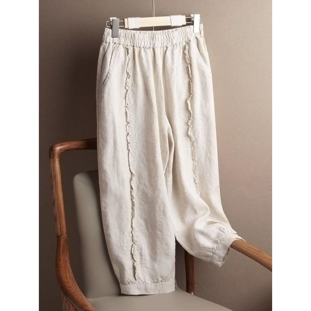 Summer Lightweight Lace Trimmed Cotton Linen Casual Pants Women Loose Nine-Minute Wide-Leg Versatile M кофейный
Summer Lightweight Lace Trimmed Cotton Linen Casual Pants Women Loose Nine-Minute Wide-Leg Versatile M кофейный