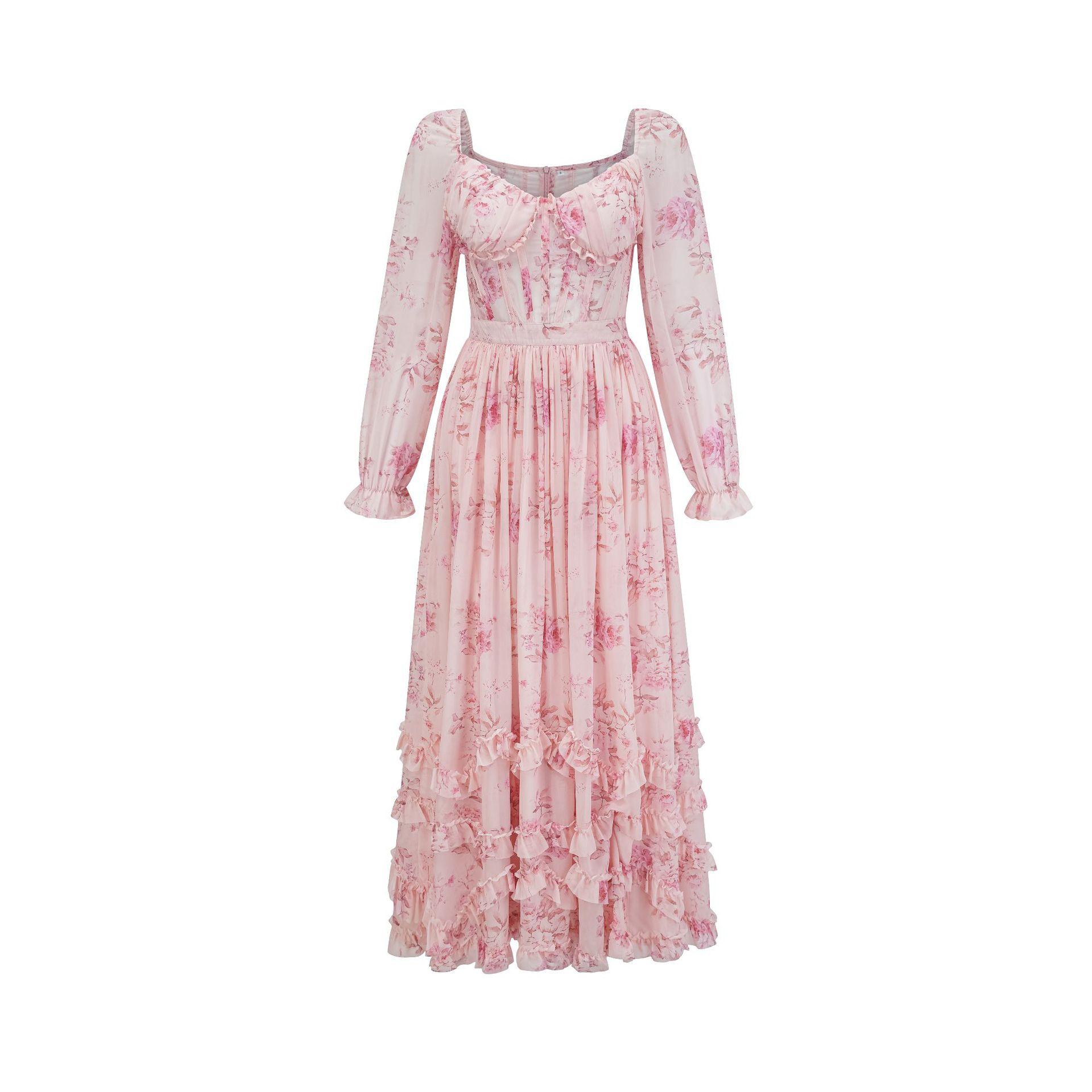 Новое платье с принтом, облегающее грудь, платье с завышенной талией и стройнящее. S розовый
Новое платье с принтом, облегающее грудь, платье с завышенной талией и стройнящее. S розовый