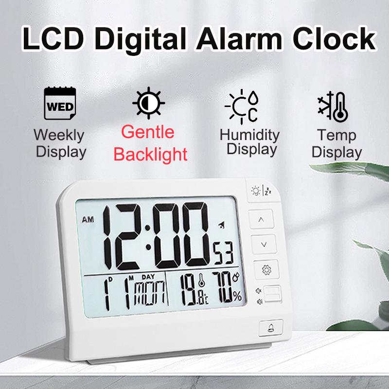 Battery Powered LCD Digital Alarm Clock TEMP Date Week 12/24H Backlight Table Clock Night Vision Function LED Clocks for Bedroom белый
Battery Powered LCD Digital Alarm Clock TEMP Date Week 12/24H Backlight Table Clock Night Vision Function LED Clocks for Bedroom белый