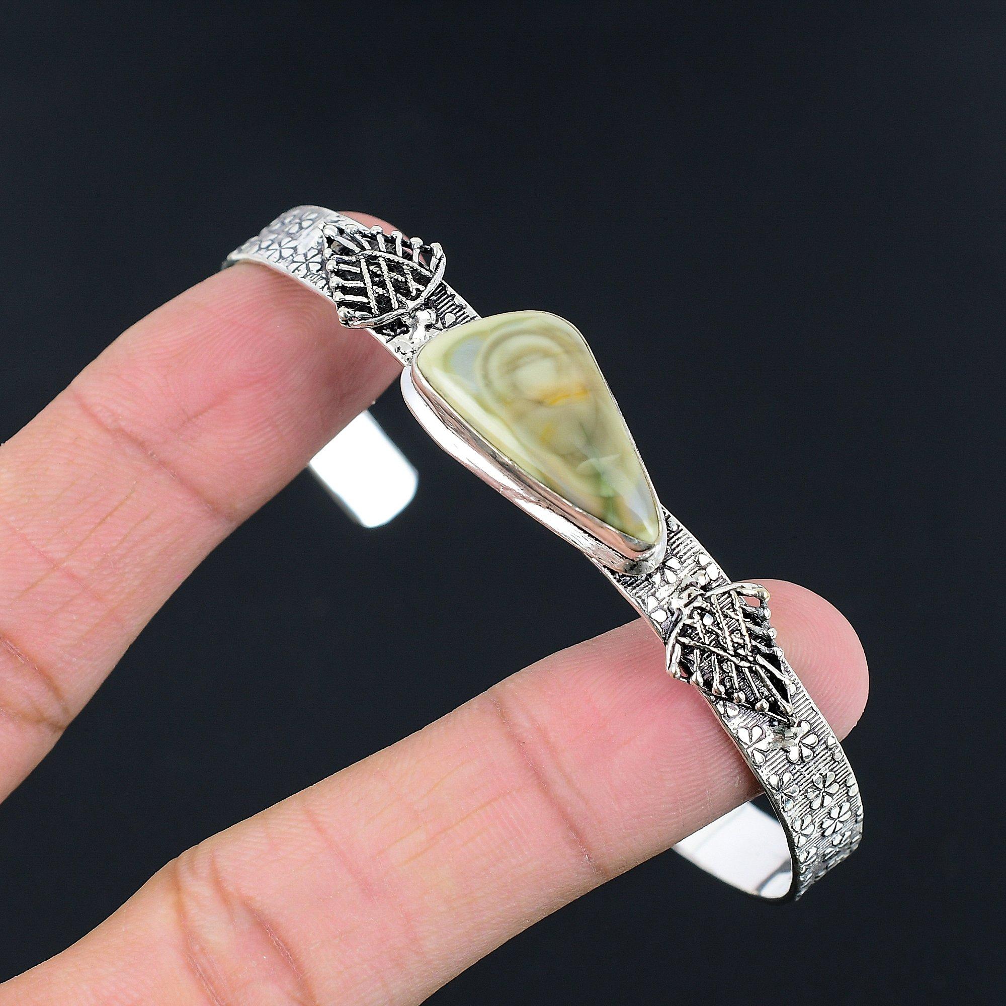 Anniversary Gift For Her Natural Imperial Jasper Bangle Adjustable 925 Silver Adjustable
Anniversary Gift For Her Natural Imperial Jasper Bangle Adjustable 925 Silver Adjustable